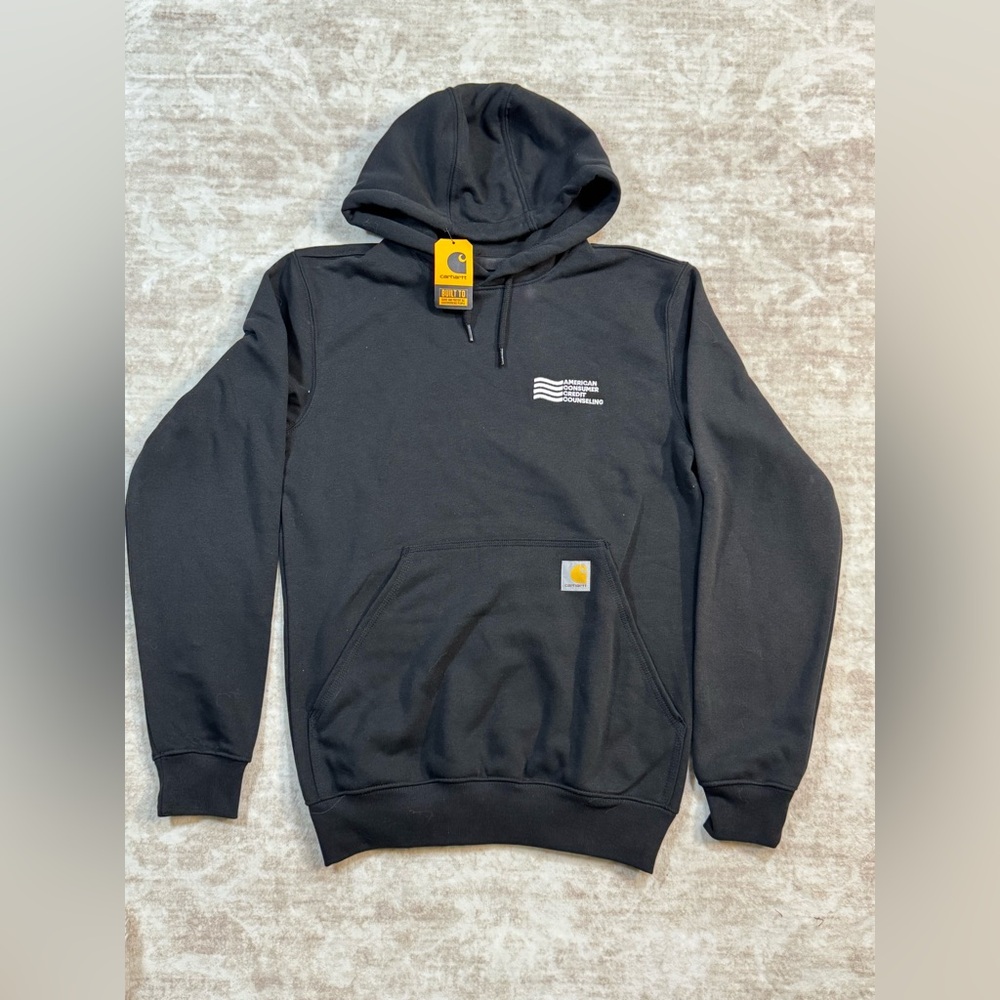 Carhartt Hoodie XS Loose Fit Black ACCC Logo Workwear Pullover